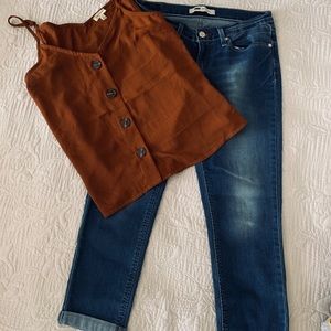 New Levi’s 524 cropped jeans cuffed
